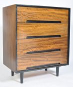 STAG C RANGE 1950'S WALNUT BANK OF DRAWERS BY J. & S. REID