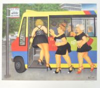 AFTER BERYL COOK SIGNED PRINT ENTITLED ' BUS STOP '