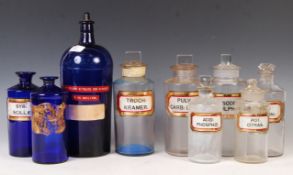 19TH CENTURY VICTORIAN GLASS APOTHECARY POISON BOTTLES
