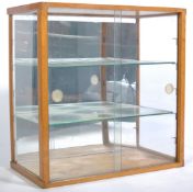 MID-CENTURY INDUSTRIAL OAK DISPLAY CABINET EX-MAYNARDS SWEETS