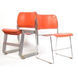 SET OF SIX 40/4 STACKING CHAIRS BY DAVID ROWLAND FOR GF FURNITURE