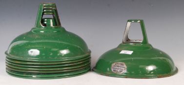 COOLICON - VINTAGE 1940'S UTILITY INDUSTRIAL ENAMEL LIGHT SET