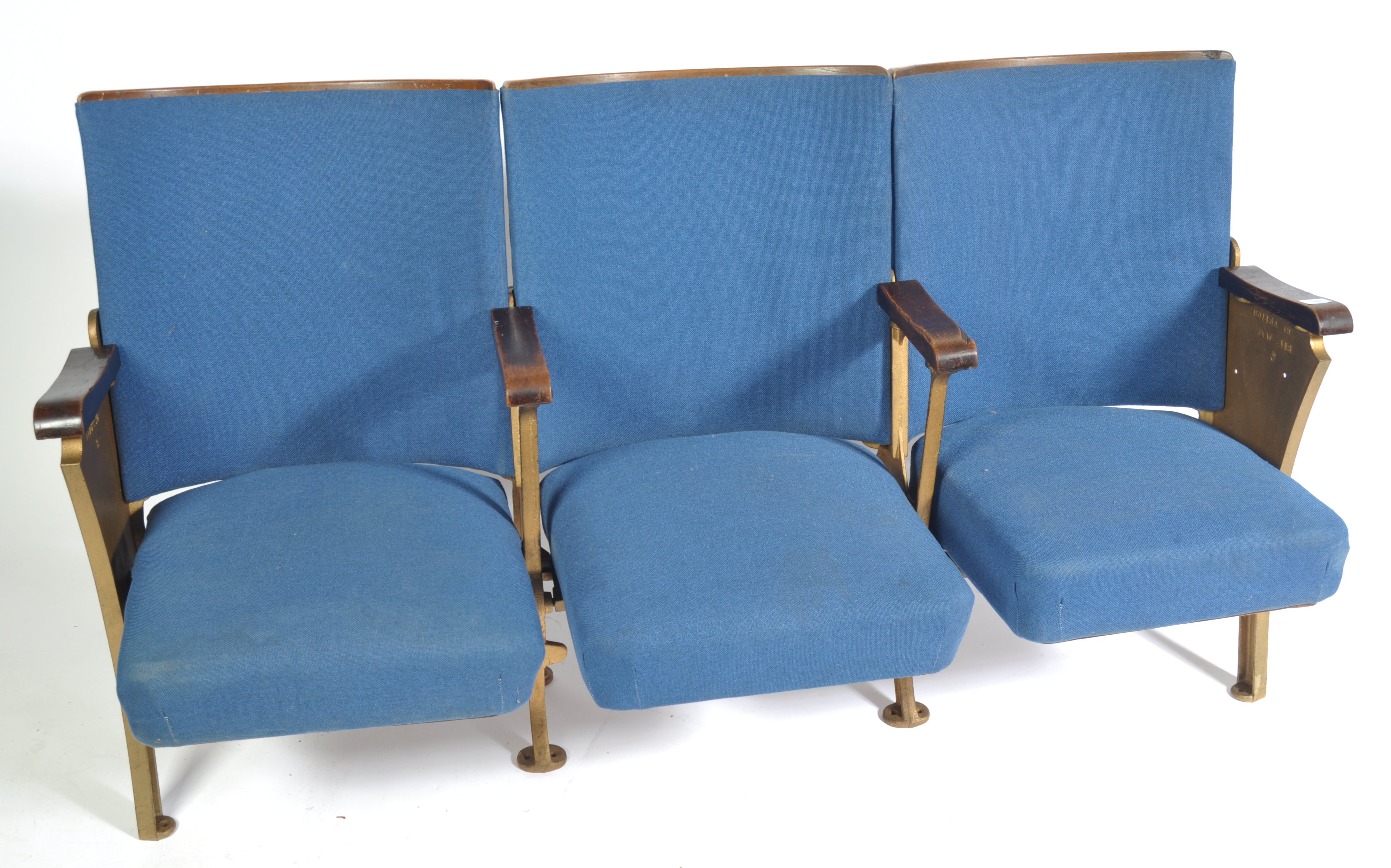 SET OF EARLY 20TH CENTURY DECO FOLDING CINEMA SEATS - Image 2 of 5