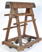 ANTIQUE VINTAGE INDUSTRIAL WOODEN FACTORY MILL TROLLEY