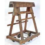 ANTIQUE VINTAGE INDUSTRIAL WOODEN FACTORY MILL TROLLEY