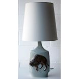 THE MONASTERY RYE 1960'S CINQUE PORTS POTTERY TABLE LAMP