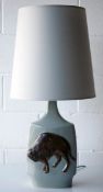 THE MONASTERY RYE 1960'S CINQUE PORTS POTTERY TABLE LAMP