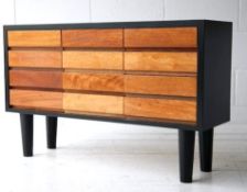 SUPERB DANISH INSPIRED TEAK CHEST OF TWELVE DRAWERS