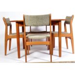 DANISH 1960'S RETRO VINTAGE TEAK WOOD DINING TABLE AND CHAIRS