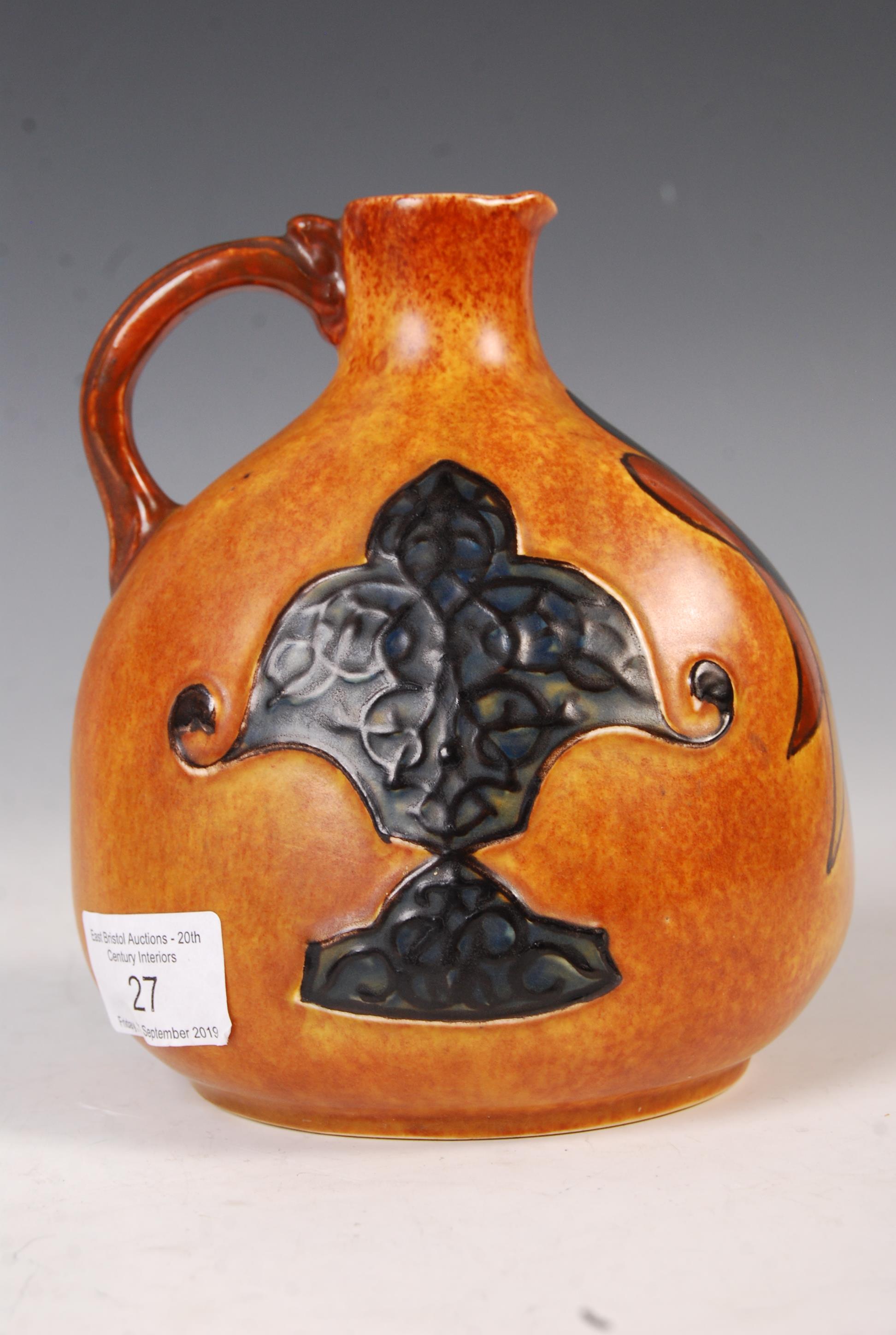 CLEWS & CO LTD CHAMELEON WARE STUDIO POTTERY PERSIAN DESIGN JUG - Image 3 of 5