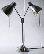 JUMO 1950'S RETRO VINTAGE CHROMED TWIN DESK / TABLE LAMP