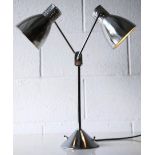 JUMO 1950'S RETRO VINTAGE CHROMED TWIN DESK / TABLE LAMP