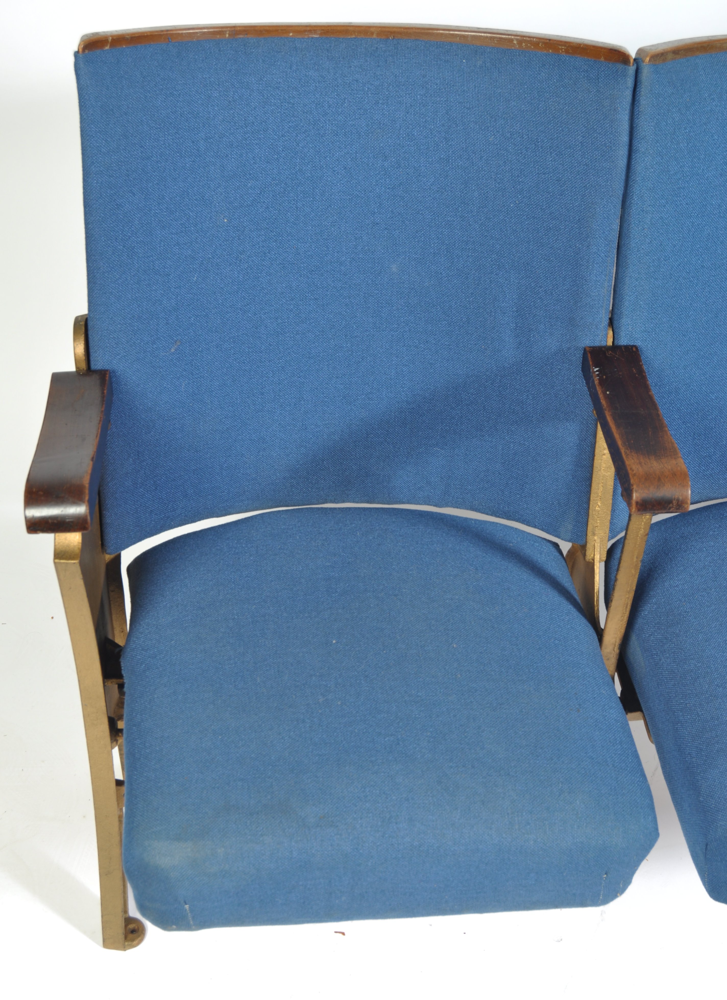 SET OF EARLY 20TH CENTURY DECO FOLDING CINEMA SEATS - Image 3 of 5