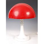 ORIGINAL 1970'S RED MUSHROOM LAMP ON TULIP BASE