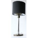 1970'S ART DECO STYLE FRENCH TABLE LAMP WITH CHROME COLUMN
