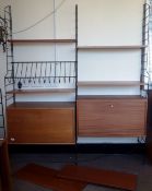 BRIANCO 1960'S RETRO VINTAGE 'LADDERAX' TYPE WALL SHELVING SYSTEM