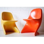 PAIR OF 1970'S PLASTIC CASALINO CHAIRS BY A. BEGGE FOR CASALA