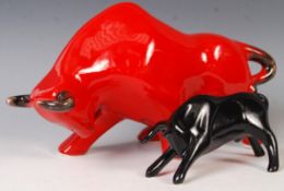 20TH CENTURY STUDIO ART POTTERY CERAMIC BULLS BY EMILIO FERRER