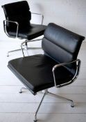 VITRA MODEL 208 SOFT PAD SWIVEL ARMCHAIRS BY C & R EAMES