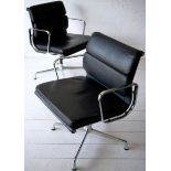 VITRA MODEL 208 SOFT PAD SWIVEL ARMCHAIRS BY C & R EAMES