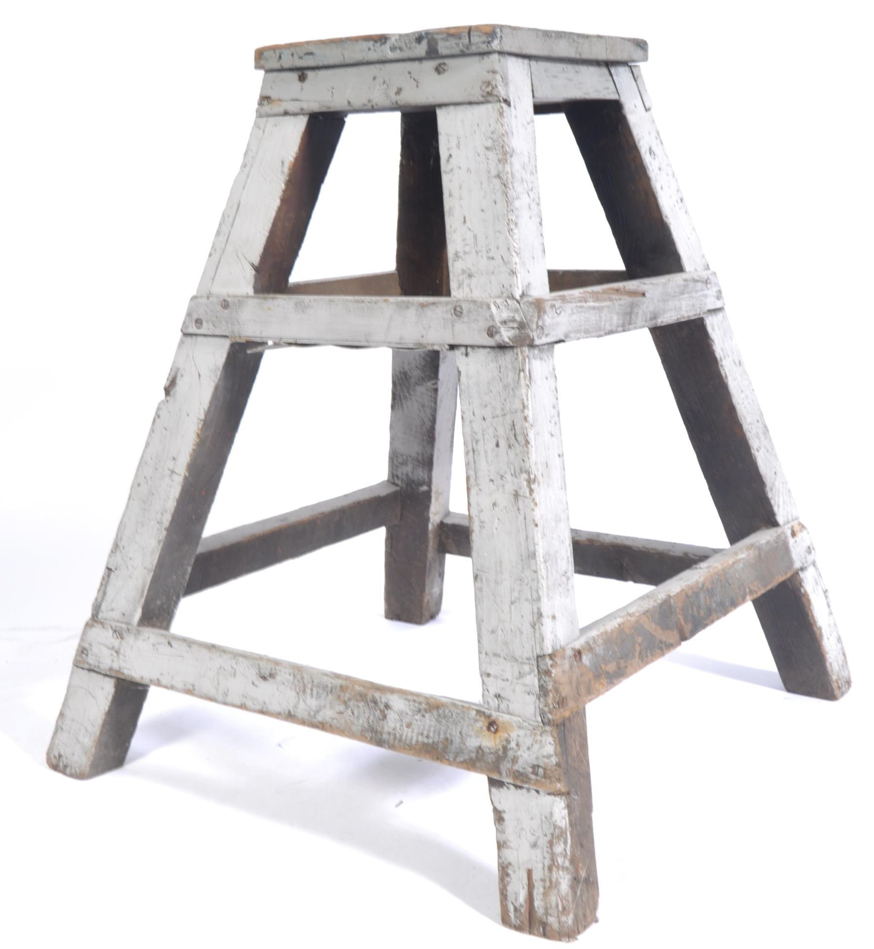 VINTAGE INDUSTRIAL WOODEN PLANT STAND / FLORIST STAND