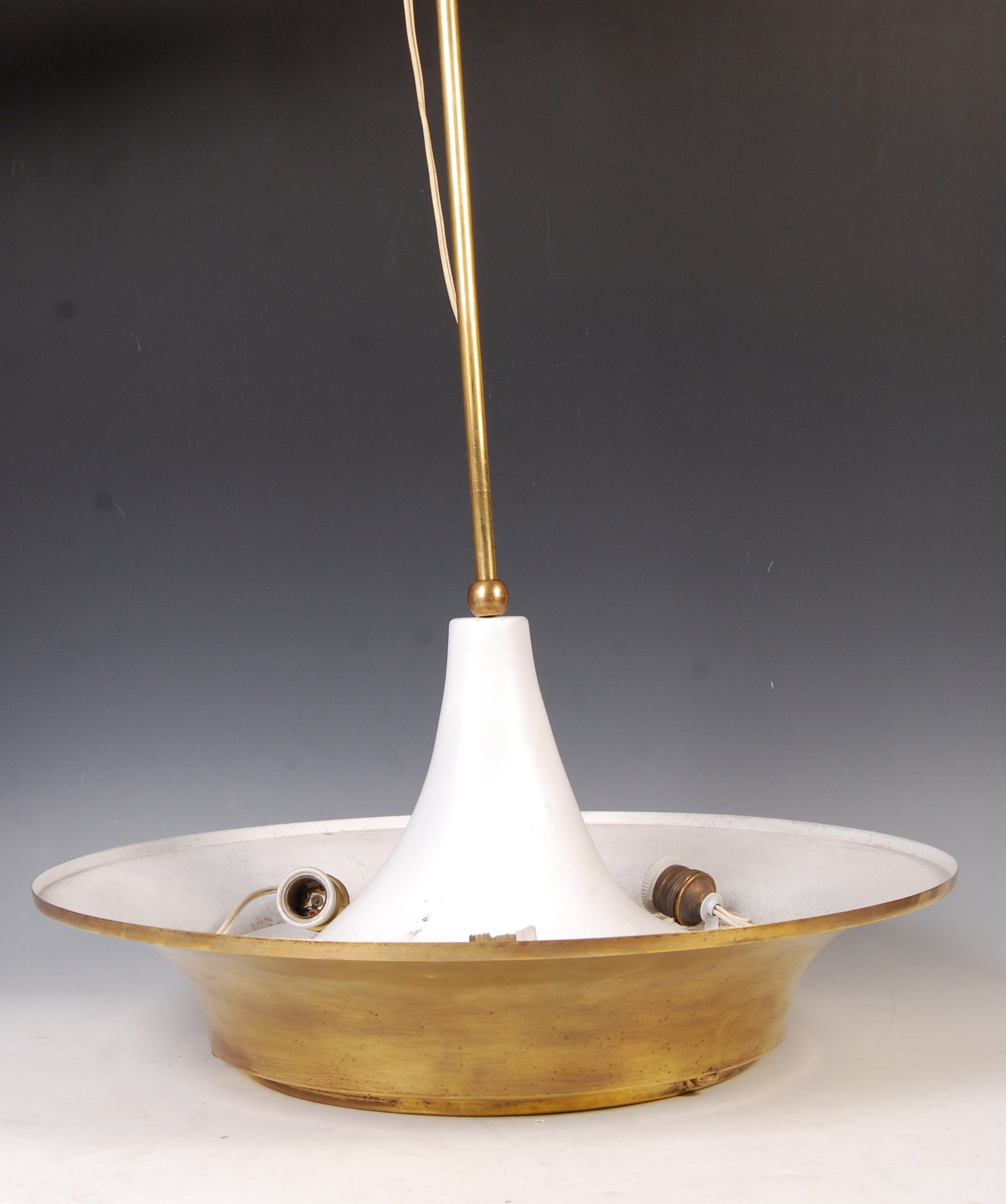 1950'S RETRO VINTAGE INDUSTRIAL BRASS CEILING LIGHT PENDANT