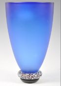 PAUL BARCROFT LATE 20TH CENTURY STUDIO ART GLASS FOOTED VASE