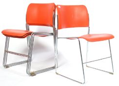 SET OF FOUR 40/4 STACKING CHAIRS BY DAVID ROWLAND FOR GF FURNITURE