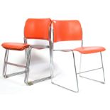 SET OF FOUR 40/4 STACKING CHAIRS BY DAVID ROWLAND FOR GF FURNITURE