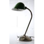 ART DECO 1930'S CHROME AND ENAMEL BANKERS DESK LAMP