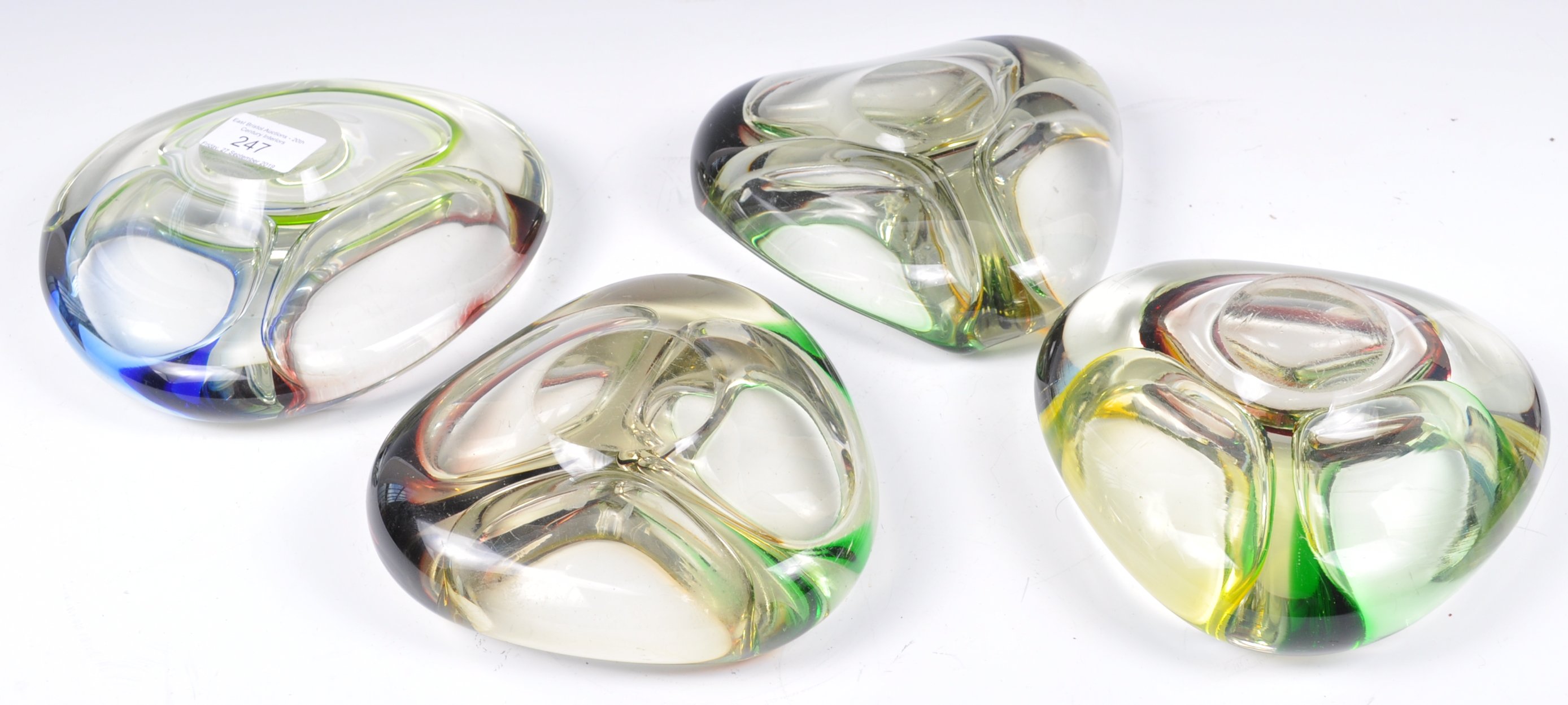 MURANO SOMMERSO ITALIAN RETRO STUDIO ART GLASS TRINKET DISHES - Image 3 of 3