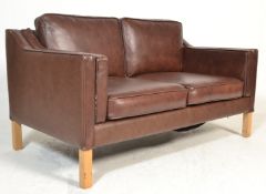 DANISH LATE 20TH CENTURY LEATHER DANISH TWO SEATER SOFA