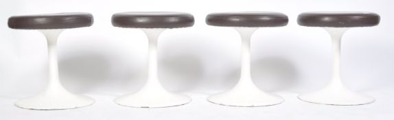 SET OF FOUR 1970'S TULIP BASED FIBERGLASS STOOLS