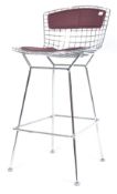 ORIGINAL KNOLL WIRE FRAMED COUNTER STOOL BY HARRY BERTOIA