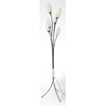 ORIGINAL 1950'S RETRO FLOOR STANDING FLOWER STANDARD LAMP