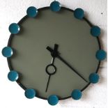 LARGE 1970'S FRENCH RETRO VINTAGE METAL WALL CLOCK