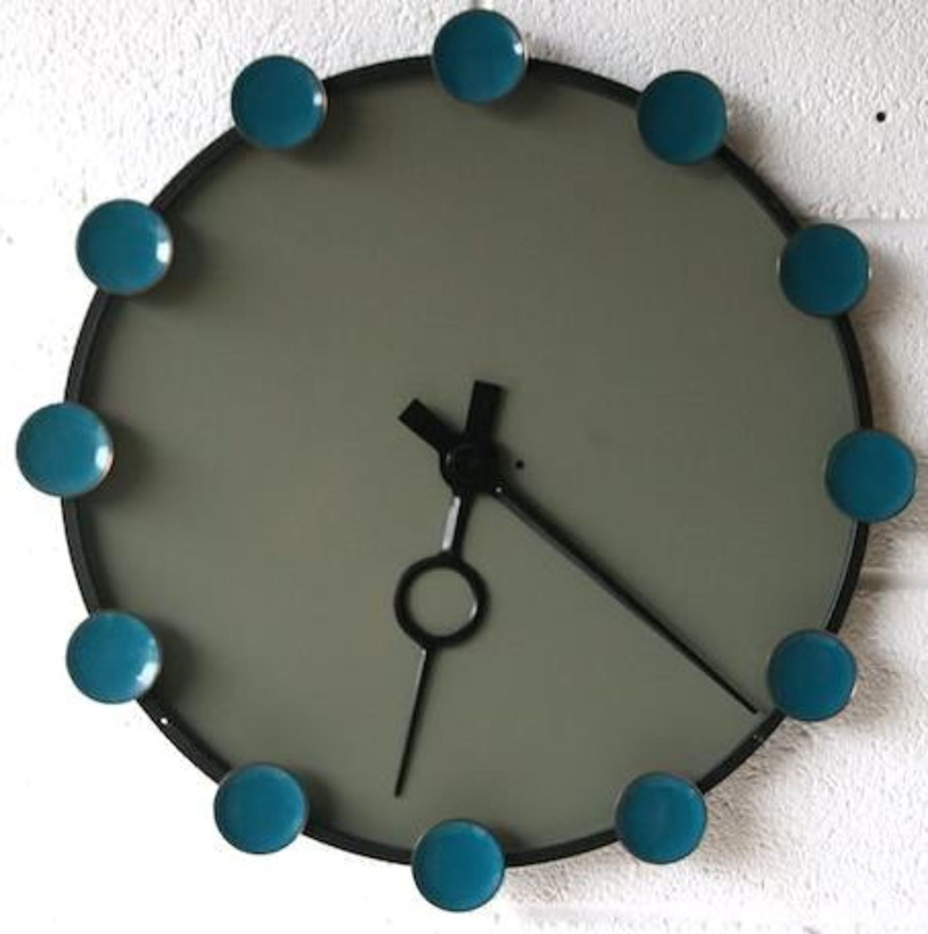 LARGE 1970'S FRENCH RETRO VINTAGE METAL WALL CLOCK