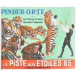 ORIGINAL RARE FRENCH PINDER O.R.T.F. CIRCUS ADVERTISING POSTER