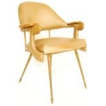 STUNNING 1950S GILT COCKTAIL CHAIR WITH TEXTURED UPHOLSTERY