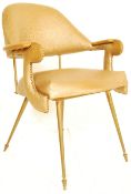 STUNNING 1950S GILT COCKTAIL CHAIR WITH TEXTURED UPHOLSTERY