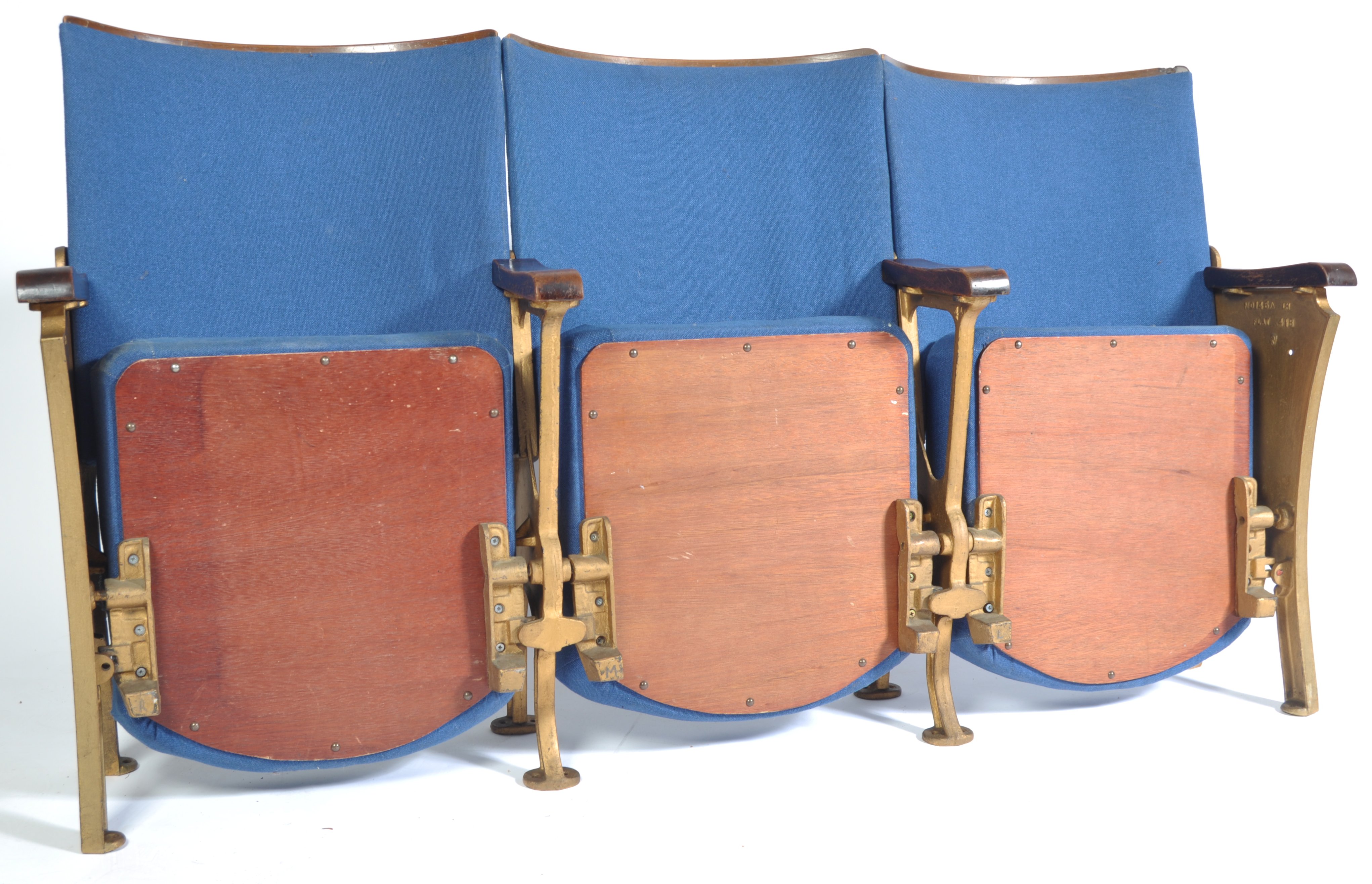 SET OF EARLY 20TH CENTURY DECO FOLDING CINEMA SEATS - Image 5 of 5