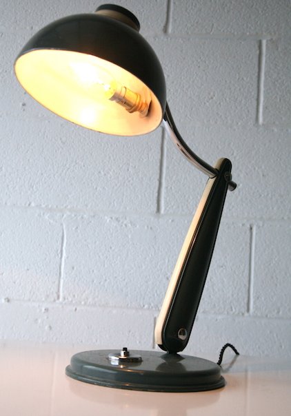 RARE 1950'S FRENCH INDUSTRIAL FACTORY TABLE DESK LAMP - Image 4 of 6