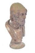 19TH CENTURY VICTORIAN INDUSTRIAL AGE BUST OF GREEK POET HOMER