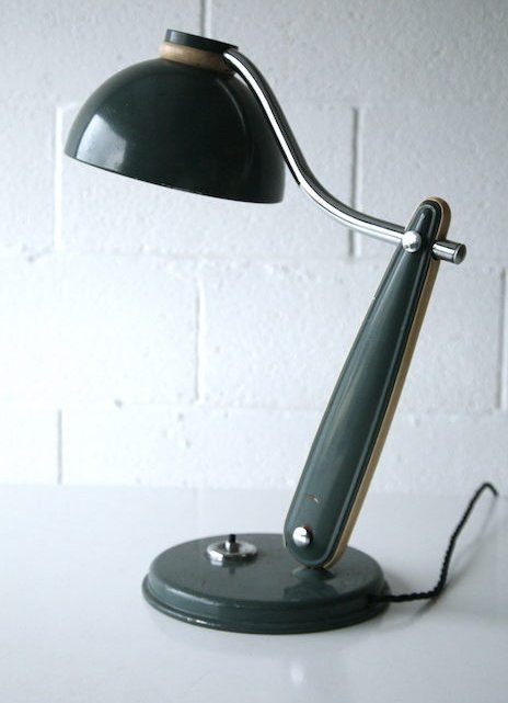 RARE 1950'S FRENCH INDUSTRIAL FACTORY TABLE DESK LAMP
