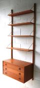 ORIGINAL 1960'S TEAK WOOD MODULAR WALL SYSTEM