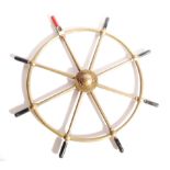 BROWN BROS & CO ROSEBANK IROWORKS ANTIQUE BRASS SHIPS WHEEL