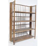 EARLY 20TH CENTURY ANTIQUE BAMBOO FOLDING BOOKCASE SHELVING