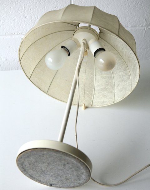 1960'S RETRO VINTAGE TABLE DESK LAMP WITH PAPER COCOON SHADE - Image 3 of 5