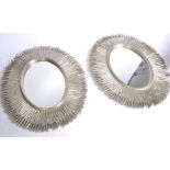 RV ASTLEY MOTHER CHAMPAGNE CONTEMPORARY SUNBURST OVAL MIRRORS