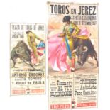 PAIR OF 1960'S VINTAGE SPANISH BULLFIGHTING POSTERS